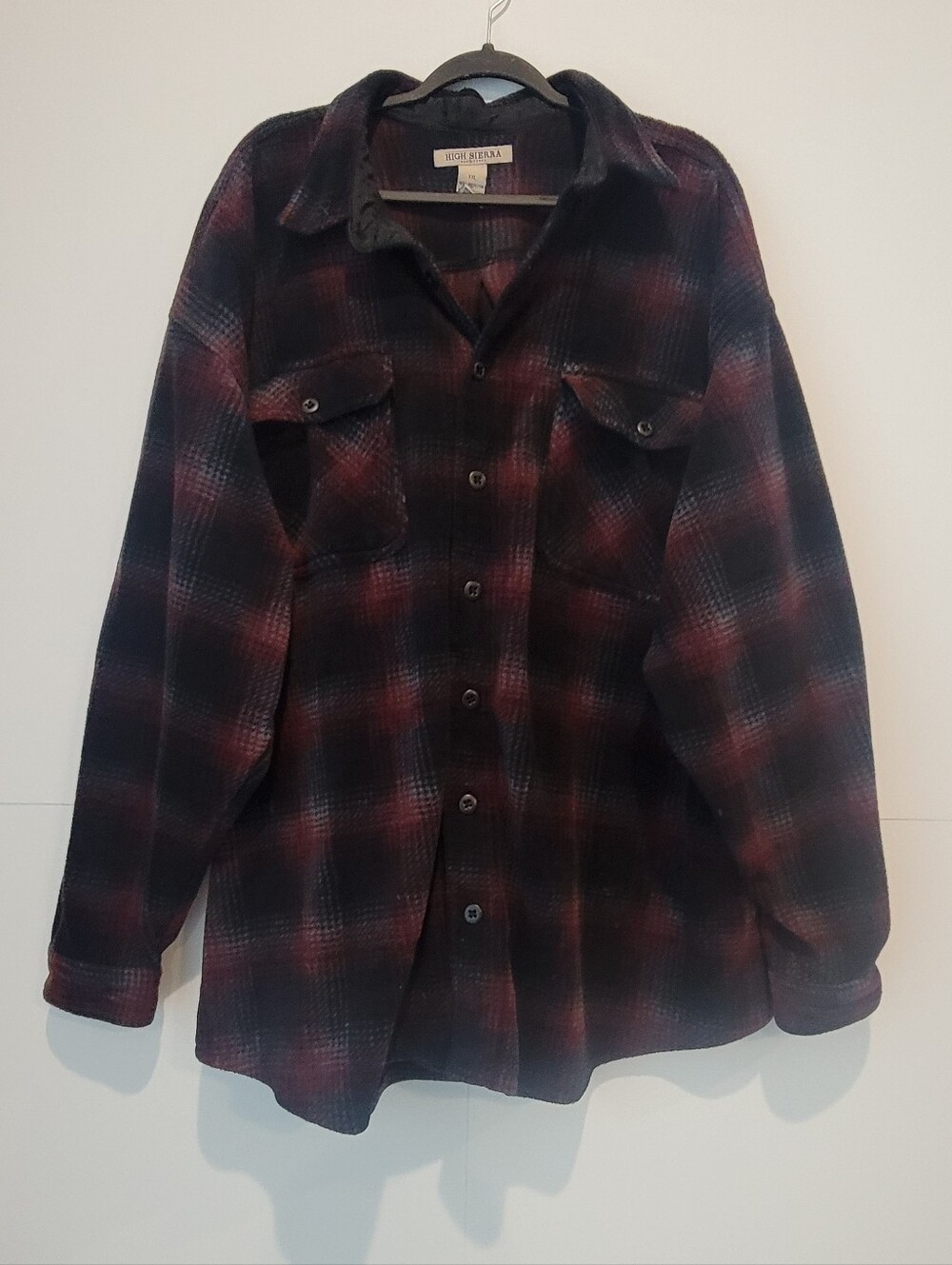 High Sierra Vintage Plaid Fleece Shirt Jacket Shacket XXL